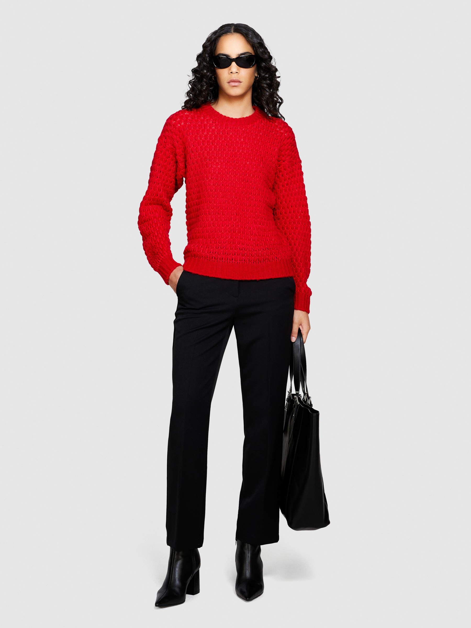 Sisley - 3d Sweater, Woman, Red, Size: S