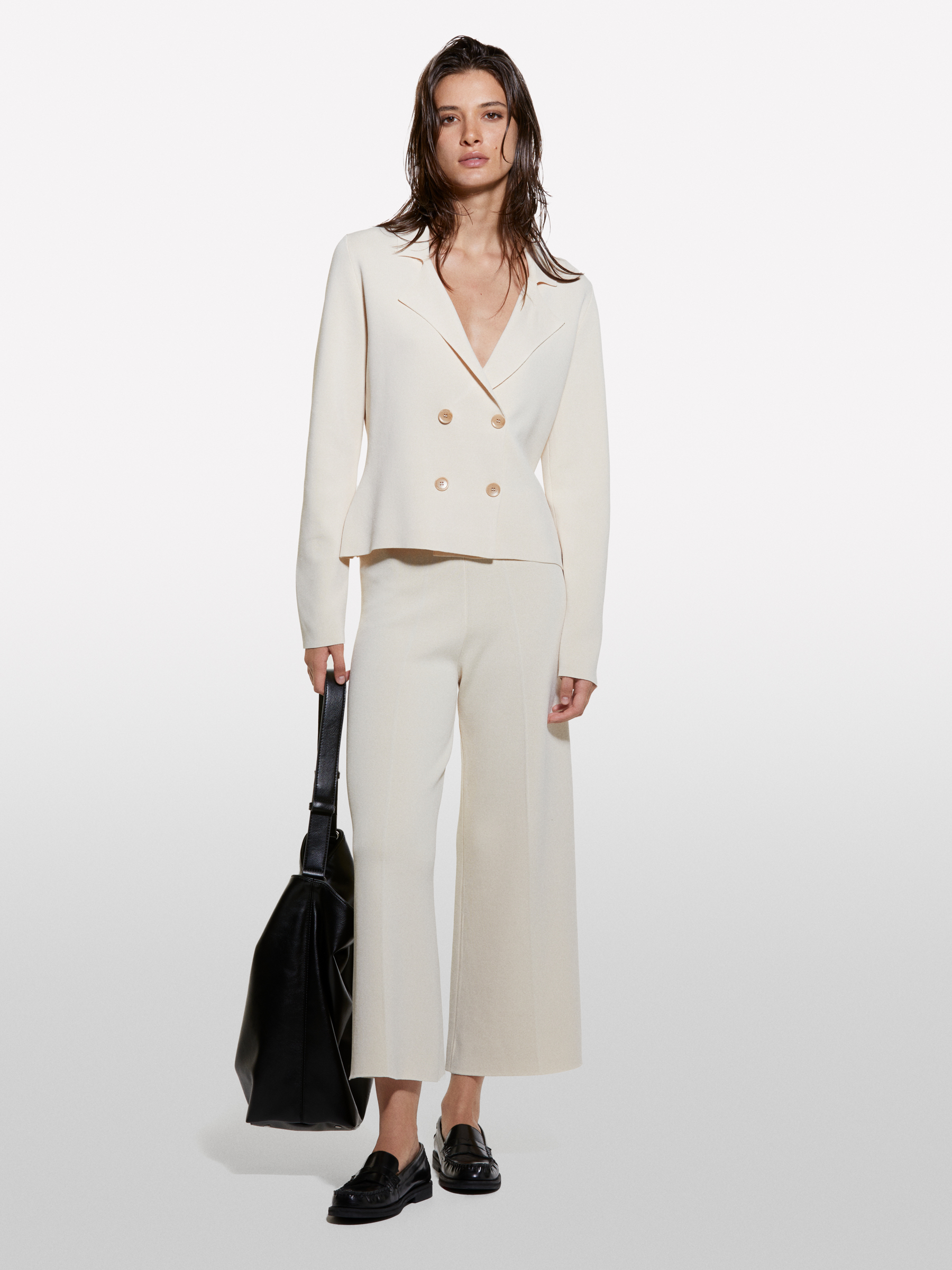 Sisley - Pantalon Blanc En Maille, Femme, Beige, Taille: XS