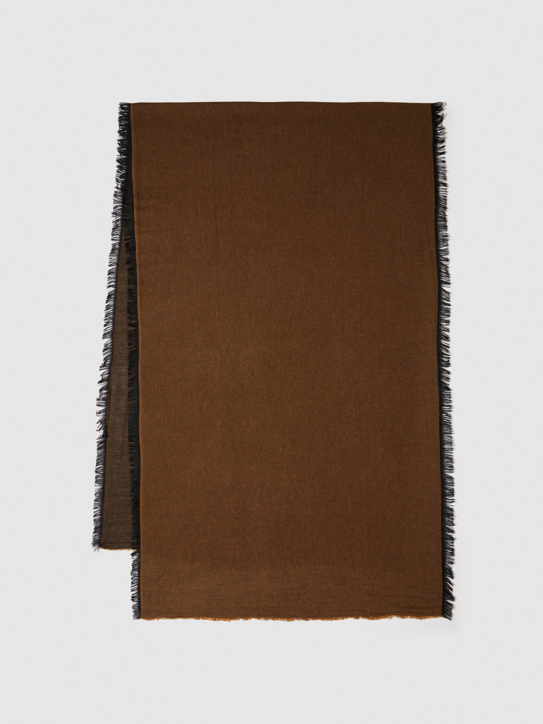 Sisley - Solid Colored Scarf, Man, Brown